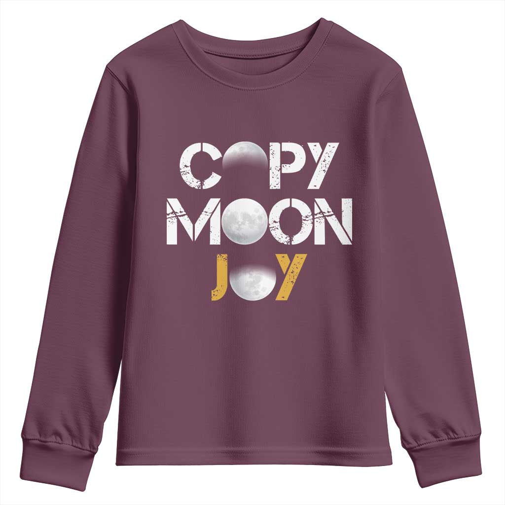Lunar Mission Astronaut Space Lover Youth Sweatshirt Copy Moon Joy Sci Fi Graphic TS12 Maroon Print Your Wear