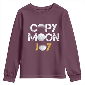Lunar Mission Astronaut Space Lover Youth Sweatshirt Copy Moon Joy Sci Fi Graphic TS12 Maroon Print Your Wear