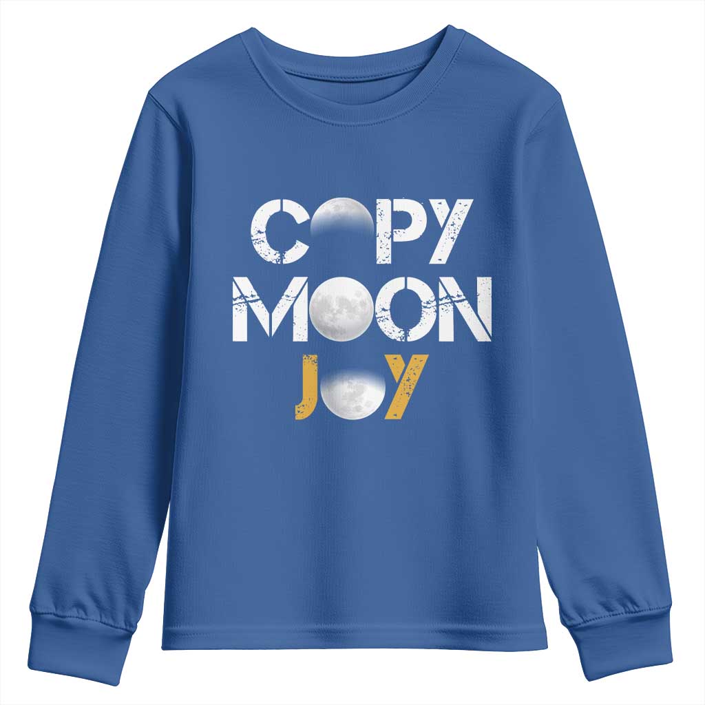 Lunar Mission Astronaut Space Lover Youth Sweatshirt Copy Moon Joy Sci Fi Graphic TS12 Royal Blue Print Your Wear