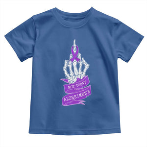Not Today Alzheimers Toddler T Shirt Funny Skeleton Middle Finger Purple Ribbon
