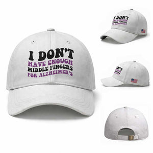 I Dont Have Enough Middle Fingers For Alzheimers Baseball Cap Groovy Purple Retro