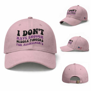 I Dont Have Enough Middle Fingers For Alzheimers Baseball Cap Groovy Purple Retro
