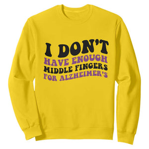 I Dont Have Enough Middle Fingers For Alzheimers Sweatshirt Groovy Purple Retro