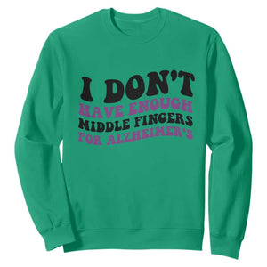 I Dont Have Enough Middle Fingers For Alzheimers Sweatshirt Groovy Purple Retro