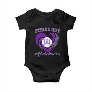 Strike Out Alzheimers Baby Onesie Purple Ribbon Baseball Hope Support