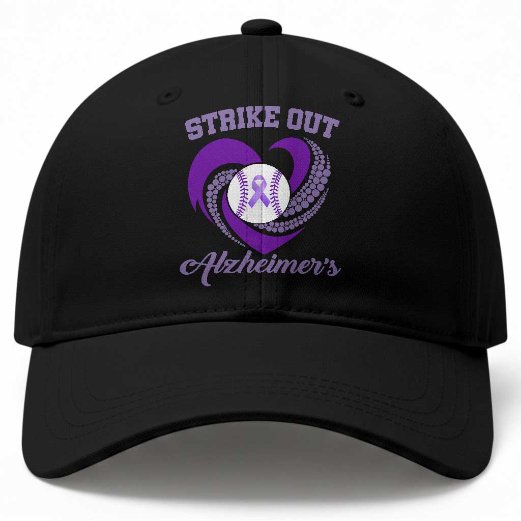 Strike Out Alzheimers Baseball Cap Purple Ribbon Baseball Hope Support TS12 Print Your Wear