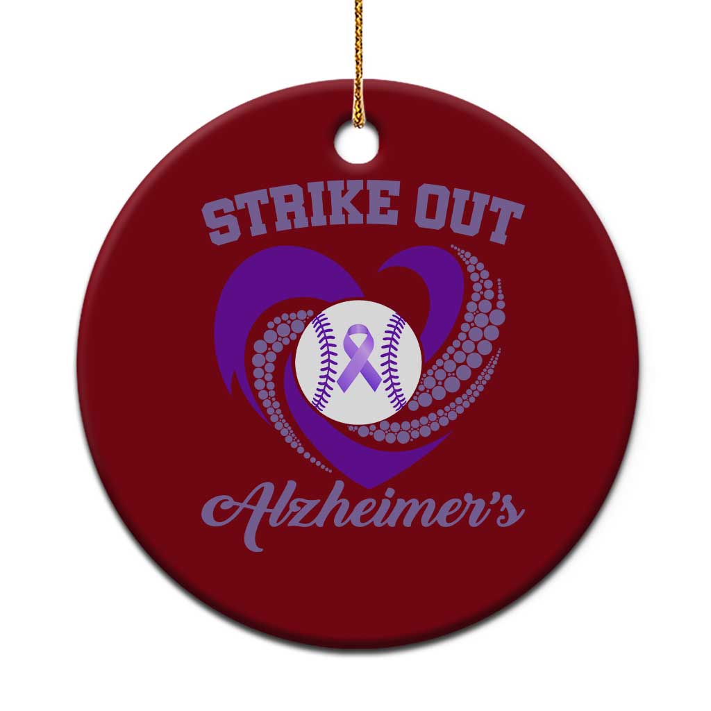 Strike Out Alzheimers Ceramic Ornament Purple Ribbon Baseball Hope Support TS12 1pc Red Print Your Wear