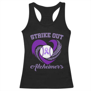 Strike Out Alzheimers Racerback Tank Top Purple Ribbon Baseball Hope Support