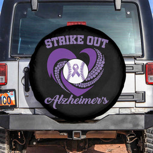 Strike Out Alzheimers Spare Tire Cover Purple Ribbon Baseball Hope Support