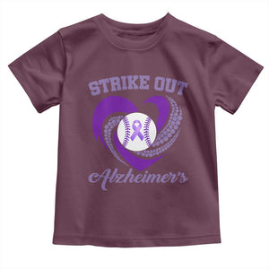 Strike Out Alzheimers Toddler T Shirt Purple Ribbon Baseball Hope Support
