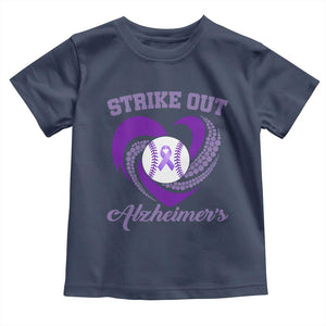 Strike Out Alzheimers Toddler T Shirt Purple Ribbon Baseball Hope Support