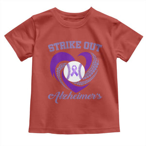Strike Out Alzheimers Toddler T Shirt Purple Ribbon Baseball Hope Support
