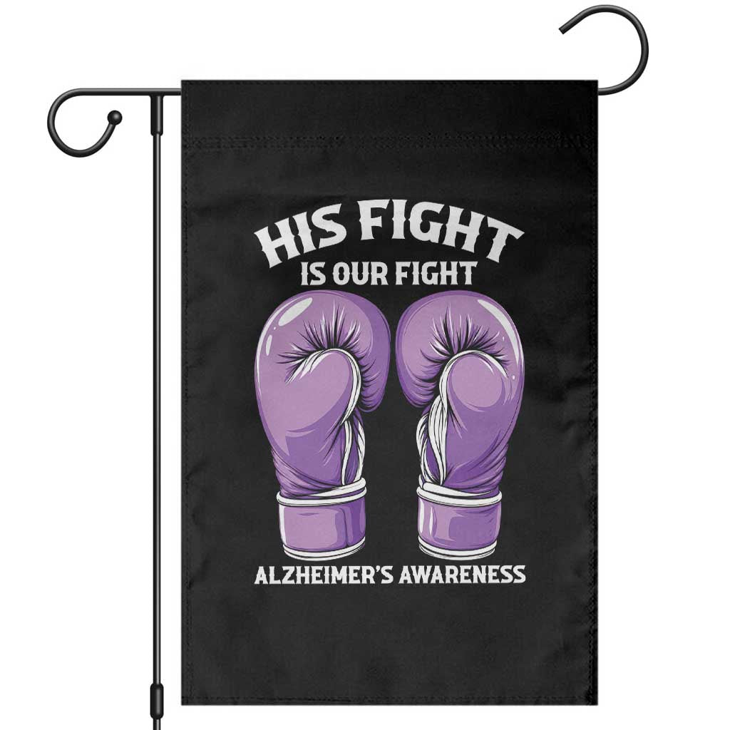Purple Boxing Gloves Alzheimers Support Garden Flag His Fight Our Fight TS12 Black Print Your Wear