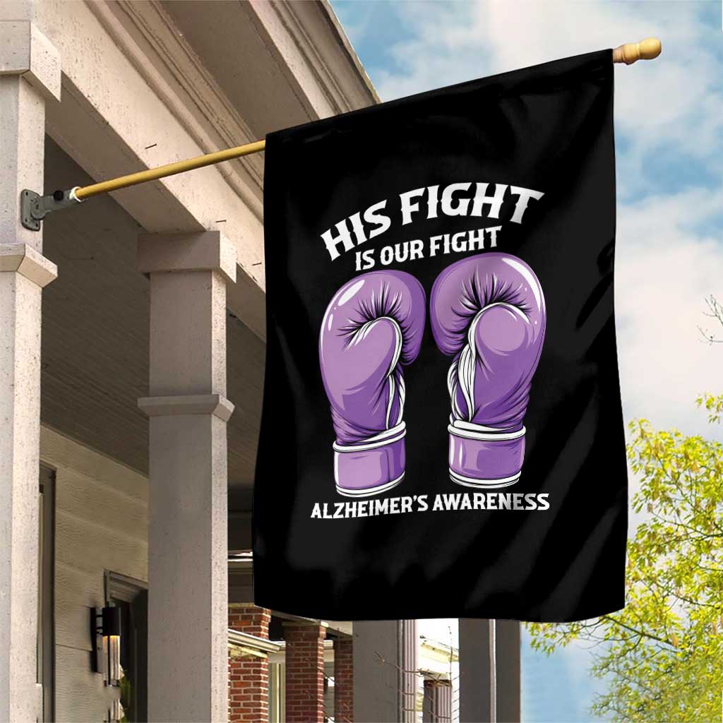 Purple Boxing Gloves Alzheimers Support Garden Flag His Fight Our Fight
