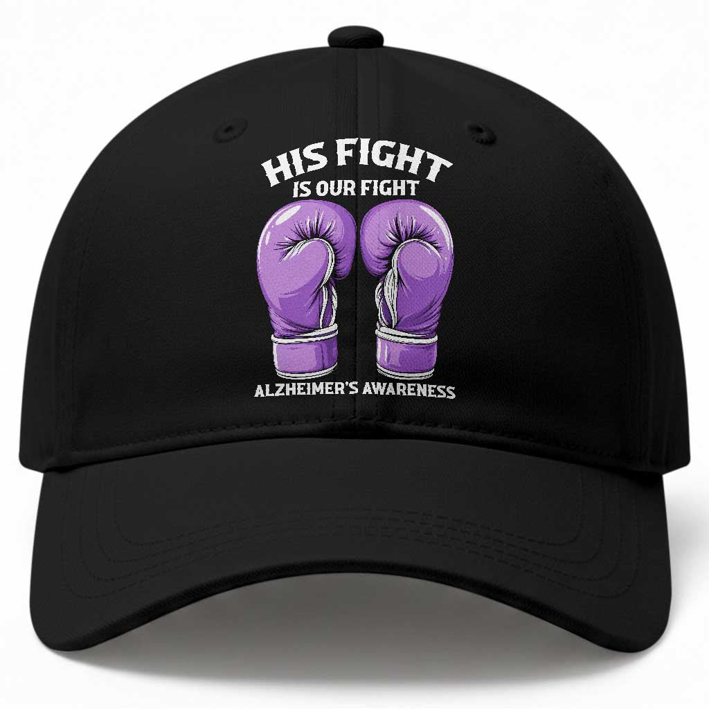 Purple Boxing Gloves Alzheimers Support Baseball Cap His Fight Our Fight TS12 Print Your Wear