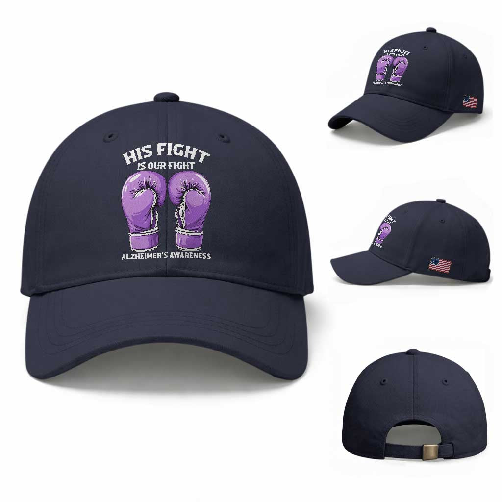 Purple Boxing Gloves Alzheimers Support Baseball Cap His Fight Our Fight