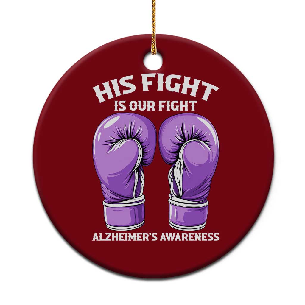 Purple Boxing Gloves Alzheimers Support Ceramic Ornament His Fight Our Fight TS12 1pc Red Print Your Wear