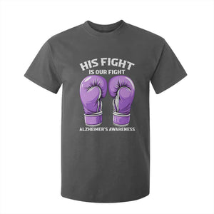 Purple Boxing Gloves Alzheimers Support T Shirt For Kid His Fight Our Fight