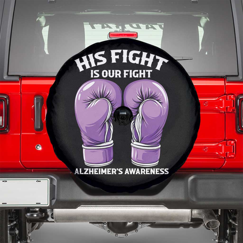 Purple Boxing Gloves Alzheimers Support Spare Tire Cover His Fight Our Fight