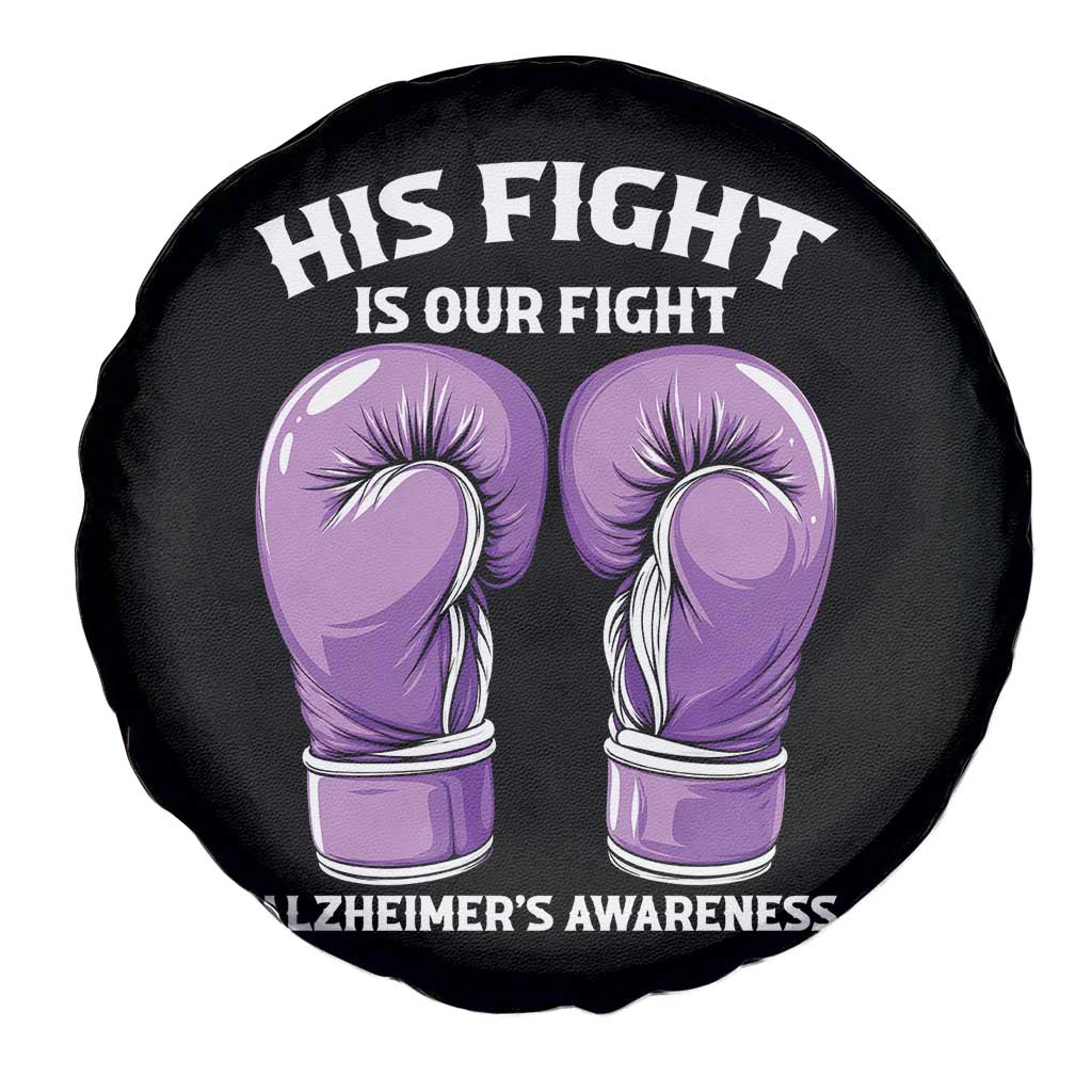 Purple Boxing Gloves Alzheimers Support Spare Tire Cover His Fight Our Fight