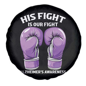 Purple Boxing Gloves Alzheimers Support Spare Tire Cover His Fight Our Fight