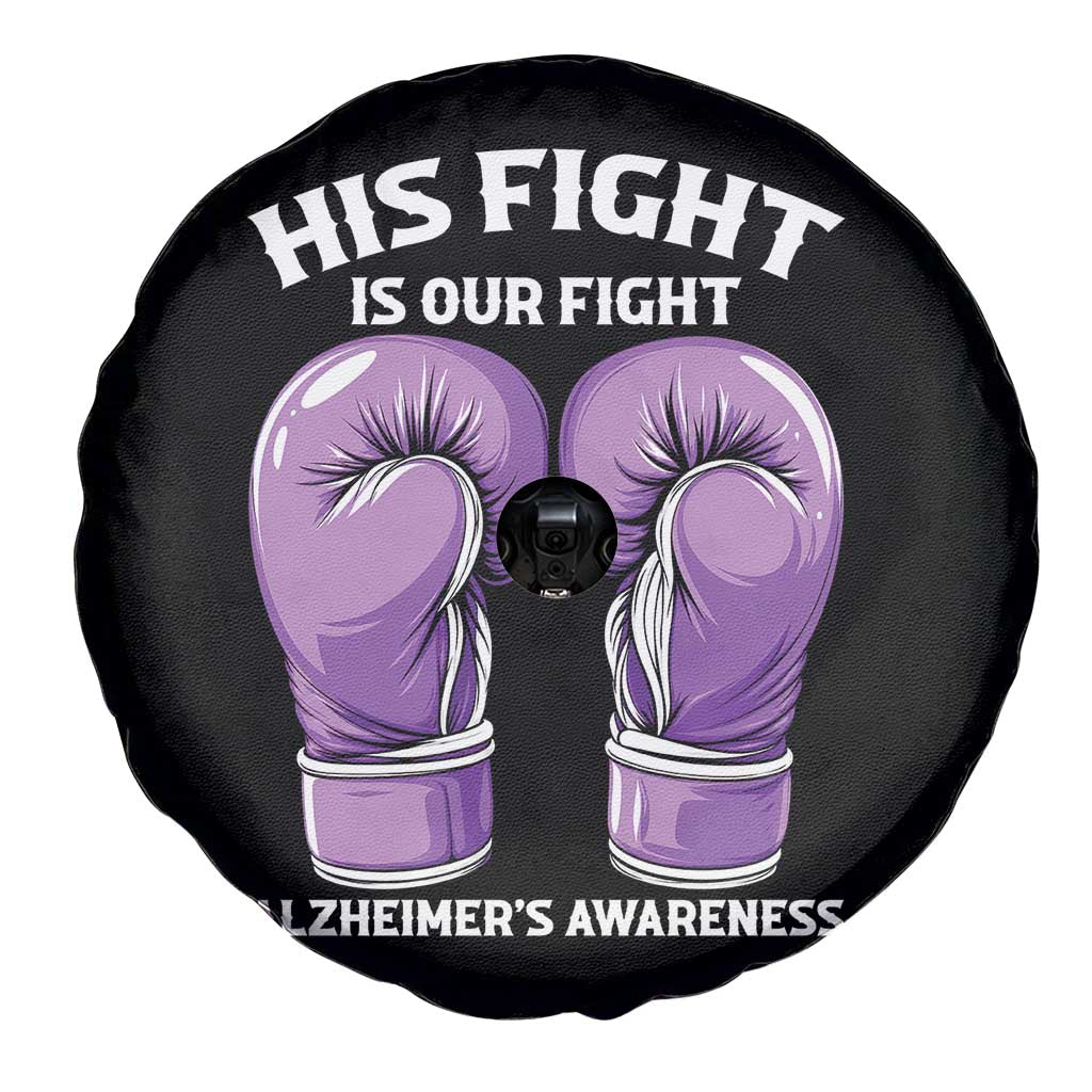 Purple Boxing Gloves Alzheimers Support Spare Tire Cover His Fight Our Fight