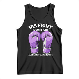 Purple Boxing Gloves Alzheimers Support Tank Top His Fight Our Fight