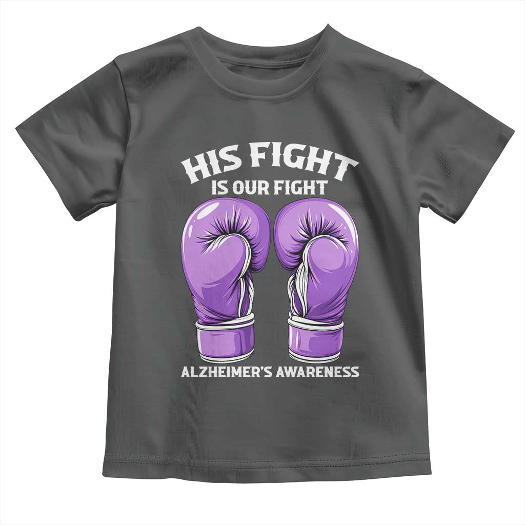 Purple Boxing Gloves Alzheimers Support Toddler T Shirt His Fight Our Fight