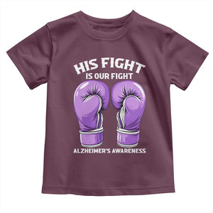 Purple Boxing Gloves Alzheimers Support Toddler T Shirt His Fight Our Fight