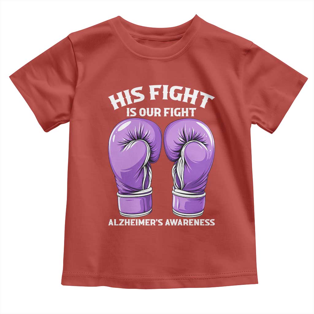 Purple Boxing Gloves Alzheimers Support Toddler T Shirt His Fight Our Fight