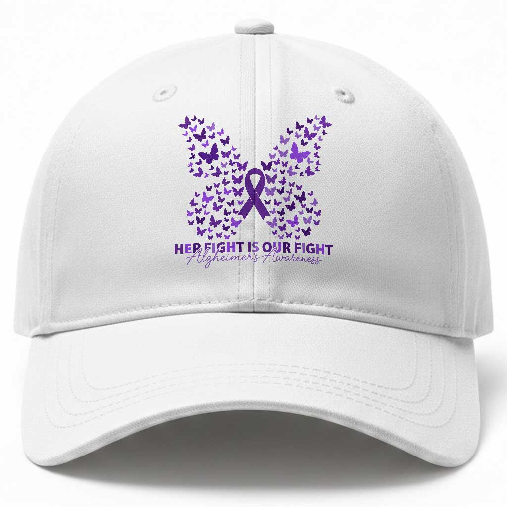 Alzheimers Awareness Butterfly Support Gift Baseball Cap Her Fight Our Fight TS12 Print Your Wear