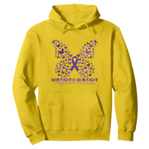 Alzheimers Awareness Butterfly Support Gift Hoodie Her Fight Our Fight