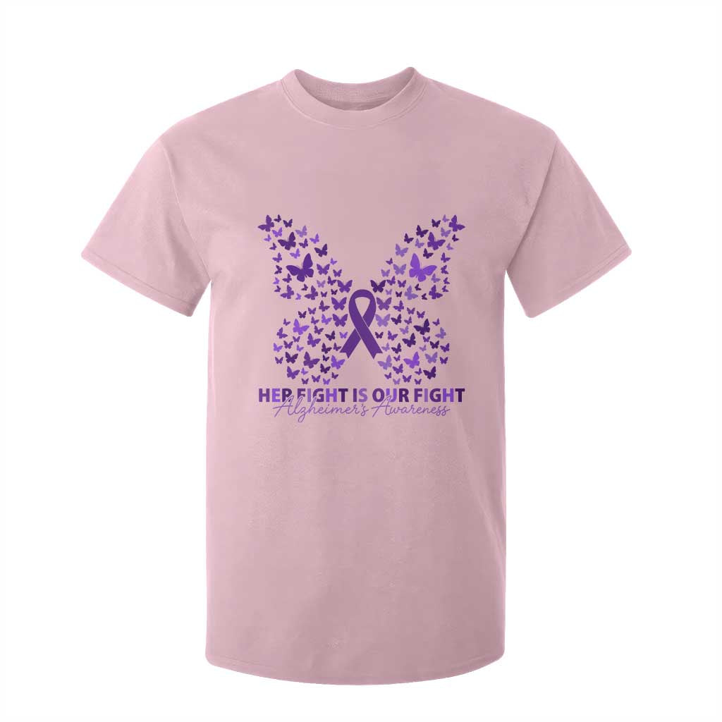 Alzheimers Awareness Butterfly Support Gift T Shirt For Kid Her Fight Our Fight