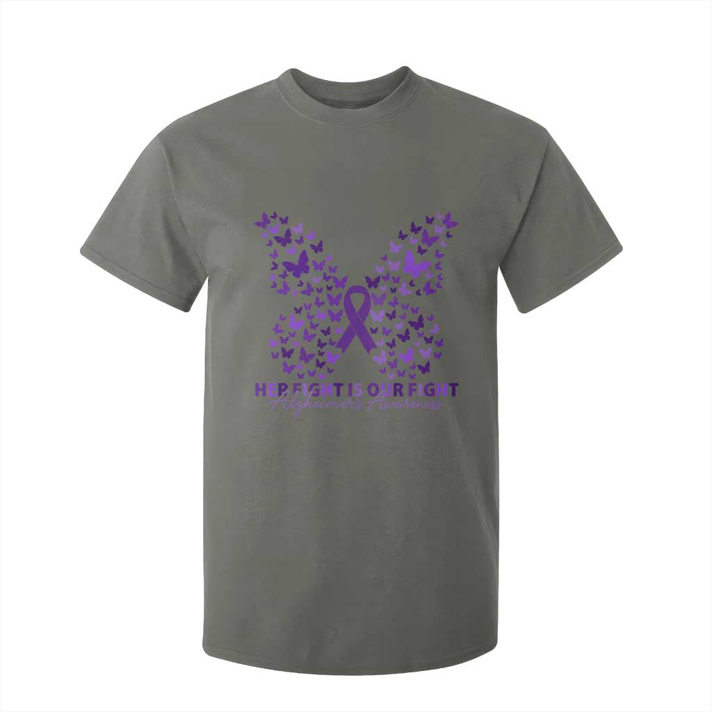 Alzheimers Awareness Butterfly Support Gift T Shirt For Kid Her Fight Our Fight