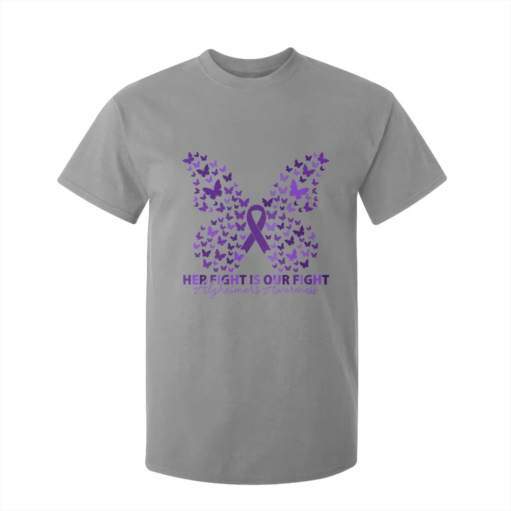 Alzheimers Awareness Butterfly Support Gift T Shirt For Kid Her Fight Our Fight