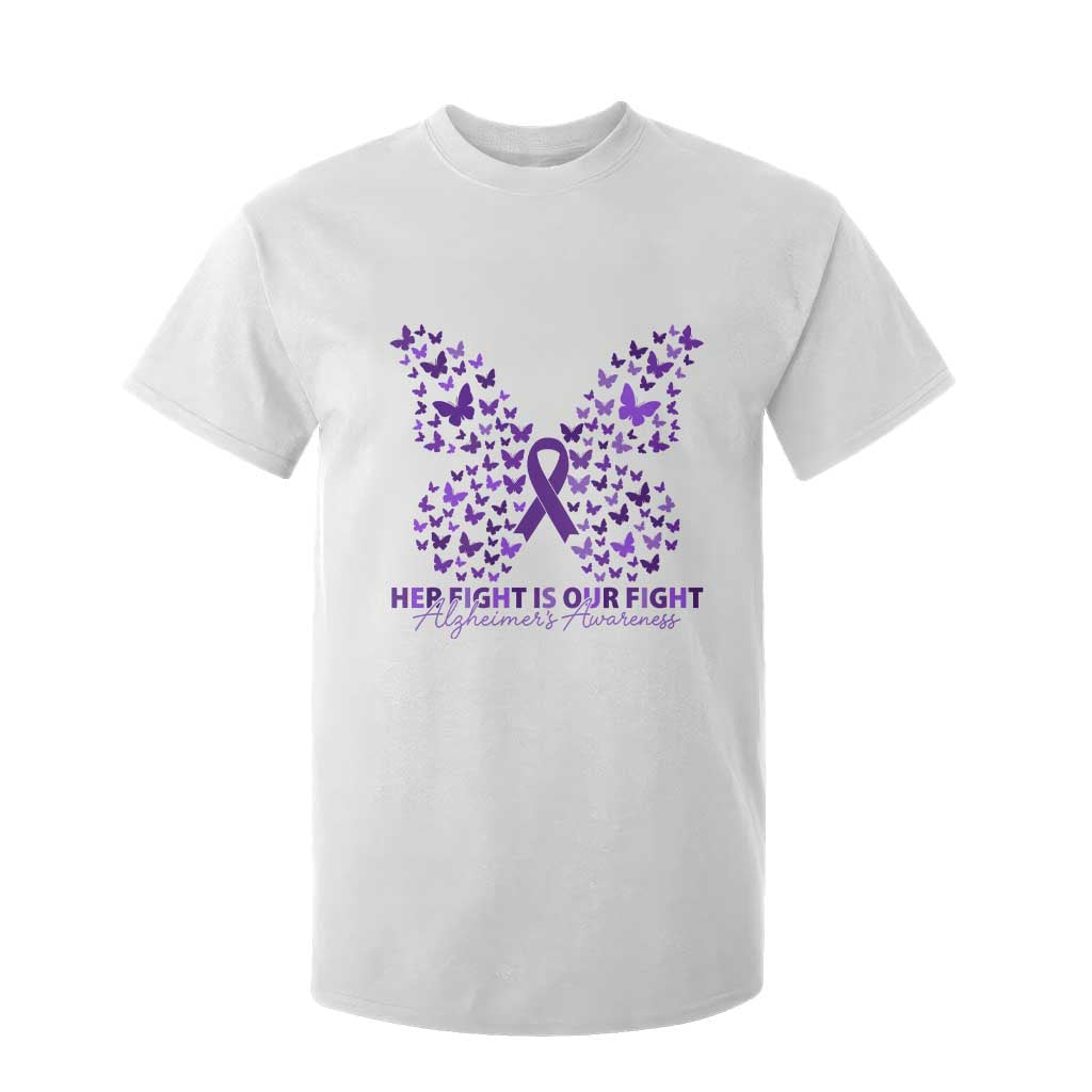 Alzheimers Awareness Butterfly Support Gift T Shirt For Kid Her Fight Our Fight