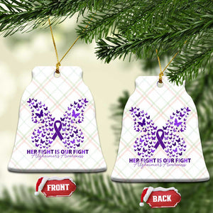Alzheimers Awareness Butterfly Support Gift Ceramic Ornament Her Fight Our Fight
