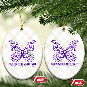 Alzheimers Awareness Butterfly Support Gift Ceramic Ornament Her Fight Our Fight