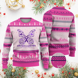 Alzheimers Awareness Butterfly Support Gift Ugly Christmas Sweater Her Fight Our Fight