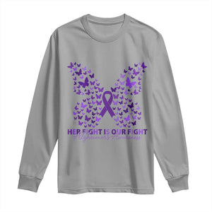 Alzheimers Awareness Butterfly Support Gift Long Sleeve Shirt Her Fight Our Fight
