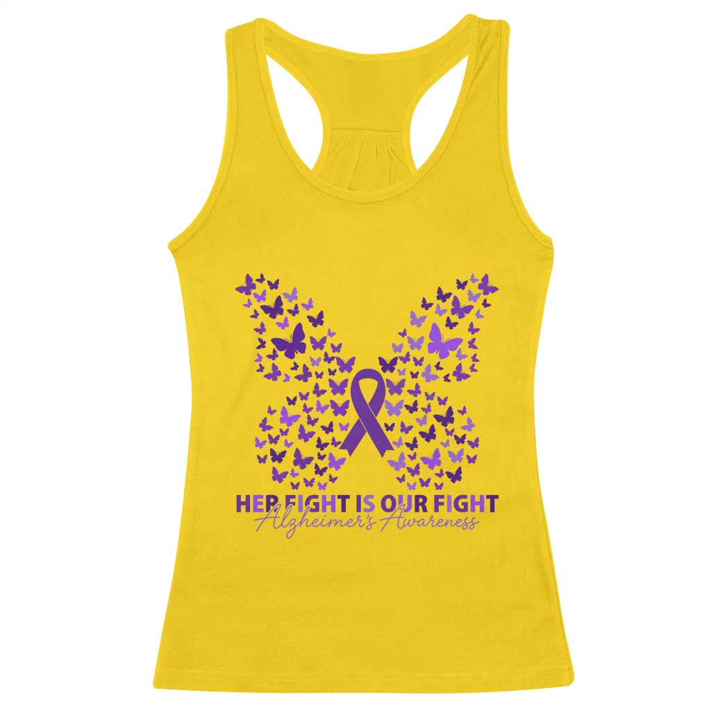 Alzheimers Awareness Butterfly Support Gift Racerback Tank Top Her Fight Our Fight