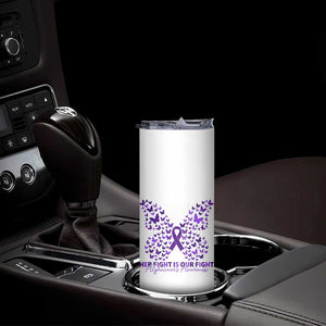 Alzheimers Awareness Butterfly Support Gift Skinny Tumbler Her Fight Our Fight
