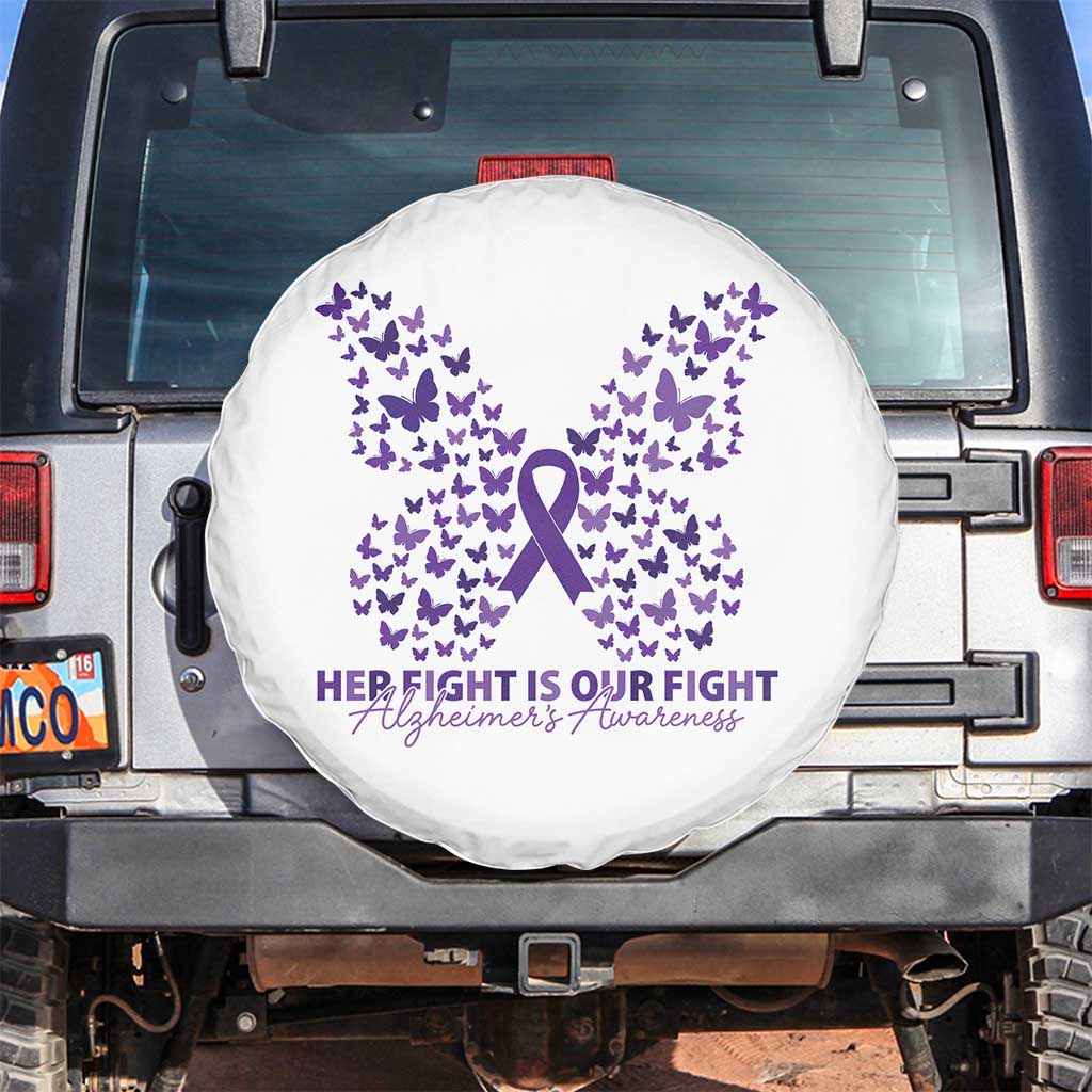 Alzheimers Awareness Butterfly Support Gift Spare Tire Cover Her Fight Our Fight