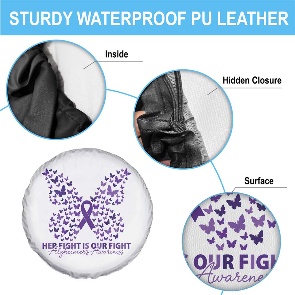 Alzheimers Awareness Butterfly Support Gift Spare Tire Cover Her Fight Our Fight