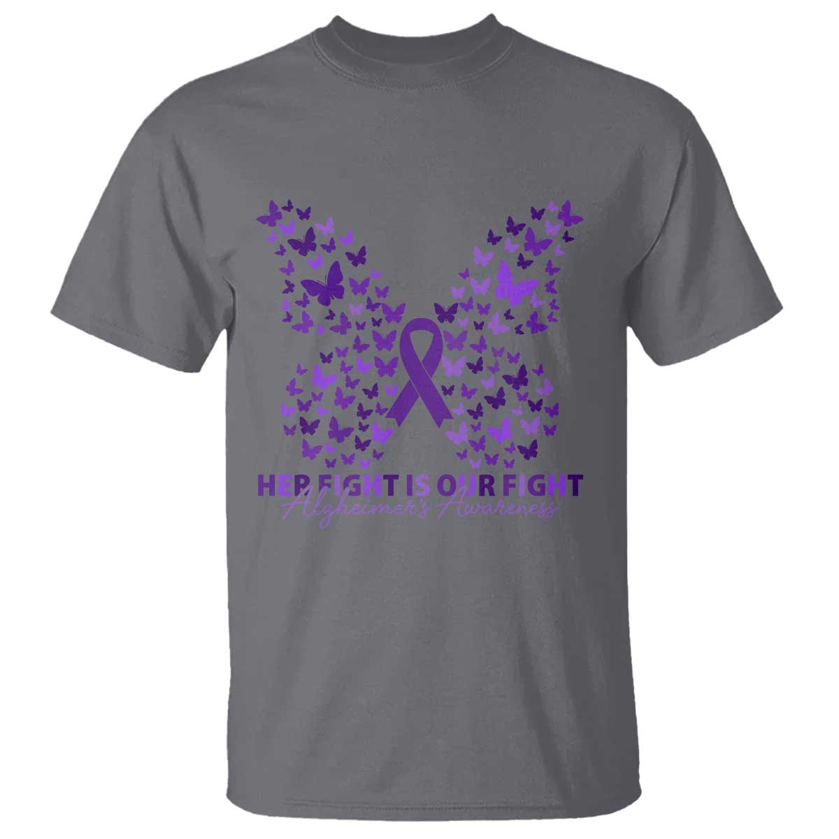 Alzheimers Awareness Butterfly Support Gift T Shirt Her Fight Our Fight