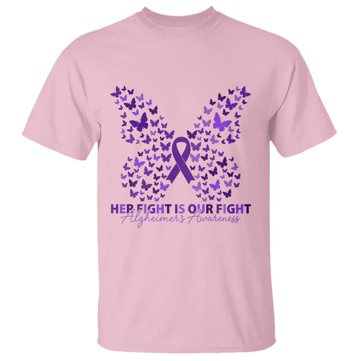 Alzheimers Awareness Butterfly Support Gift T Shirt Her Fight Our Fight