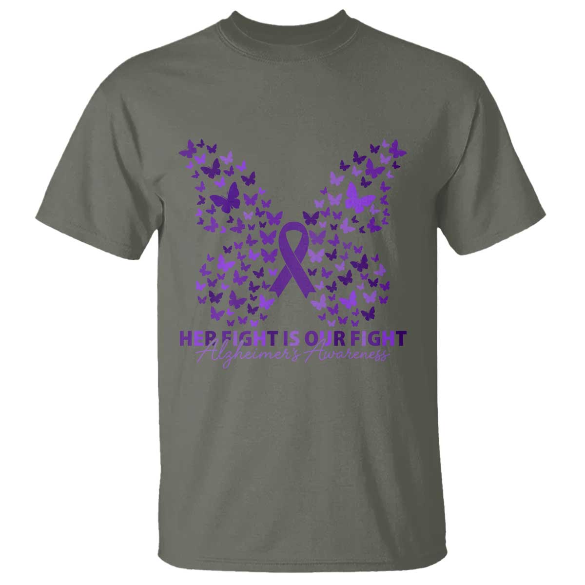 Alzheimers Awareness Butterfly Support Gift T Shirt Her Fight Our Fight