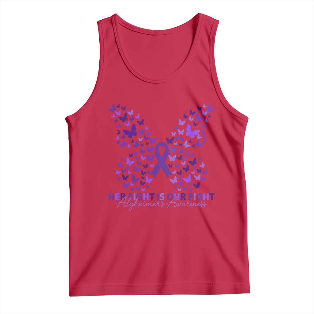 Alzheimers Awareness Butterfly Support Gift Tank Top Her Fight Our Fight