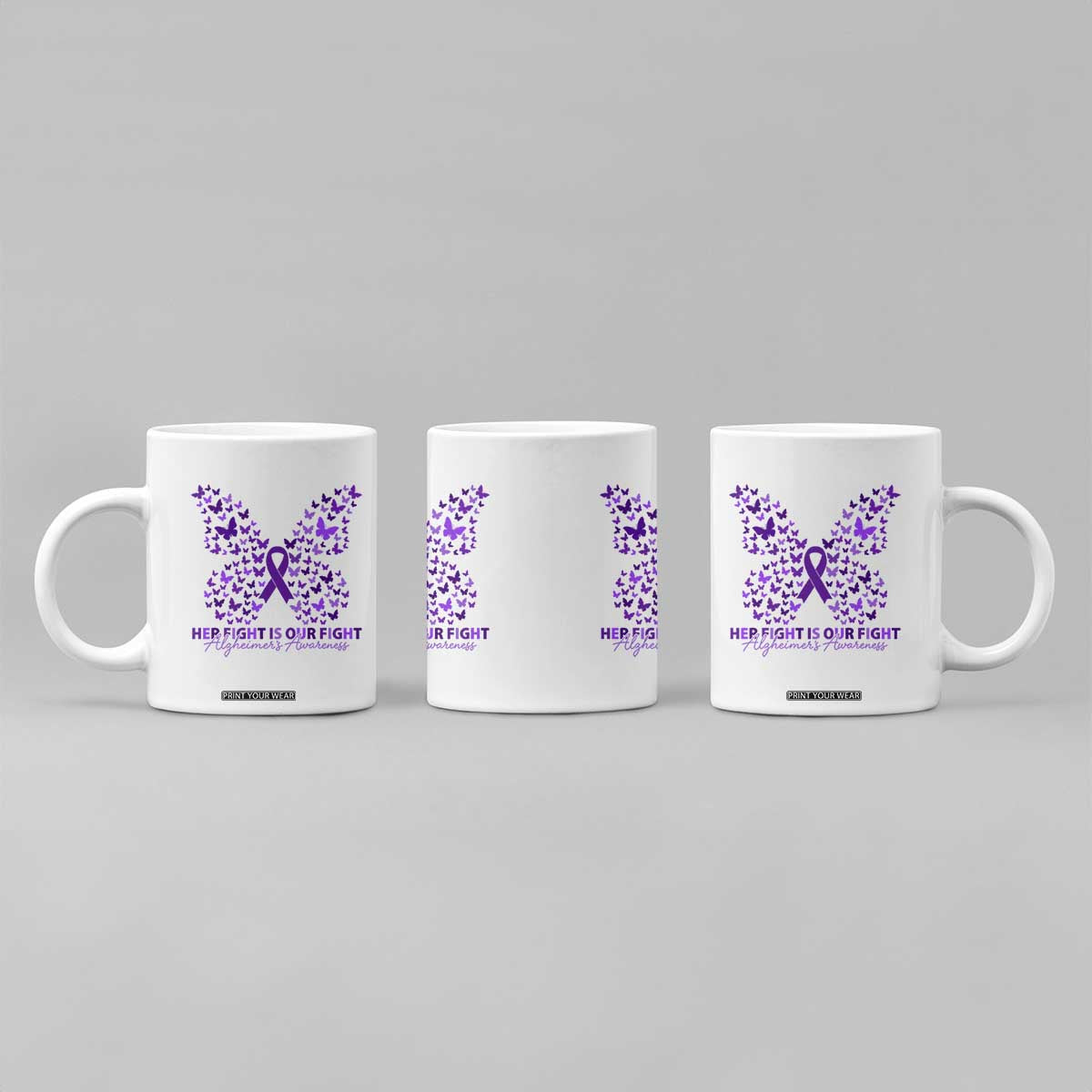 Alzheimers Awareness Butterfly Support Gift Coffee Mug Her Fight Our Fight