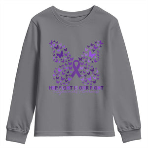 Alzheimers Awareness Butterfly Support Gift Youth Sweatshirt Her Fight Our Fight